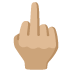 🖕🏼 middle finger: medium-light skin tone display on Google